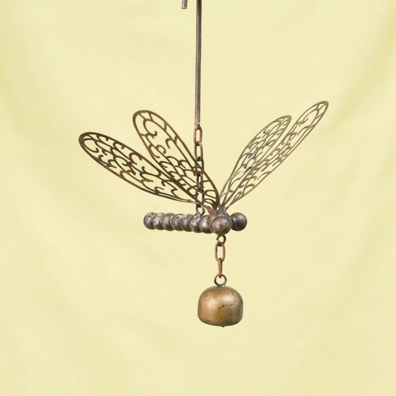 Hanging Dragonfly with Bell Ornament - Happy Gardens