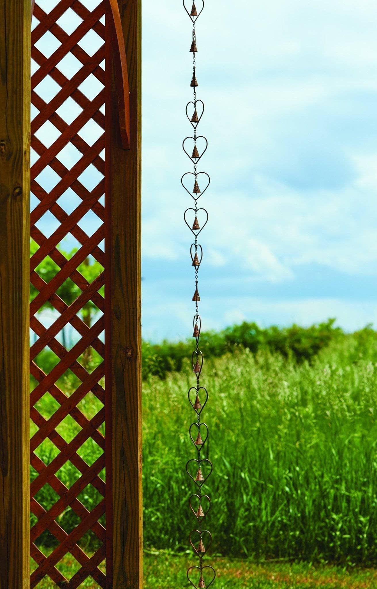 Happy Gardens - Heart with Bell Rain Chain