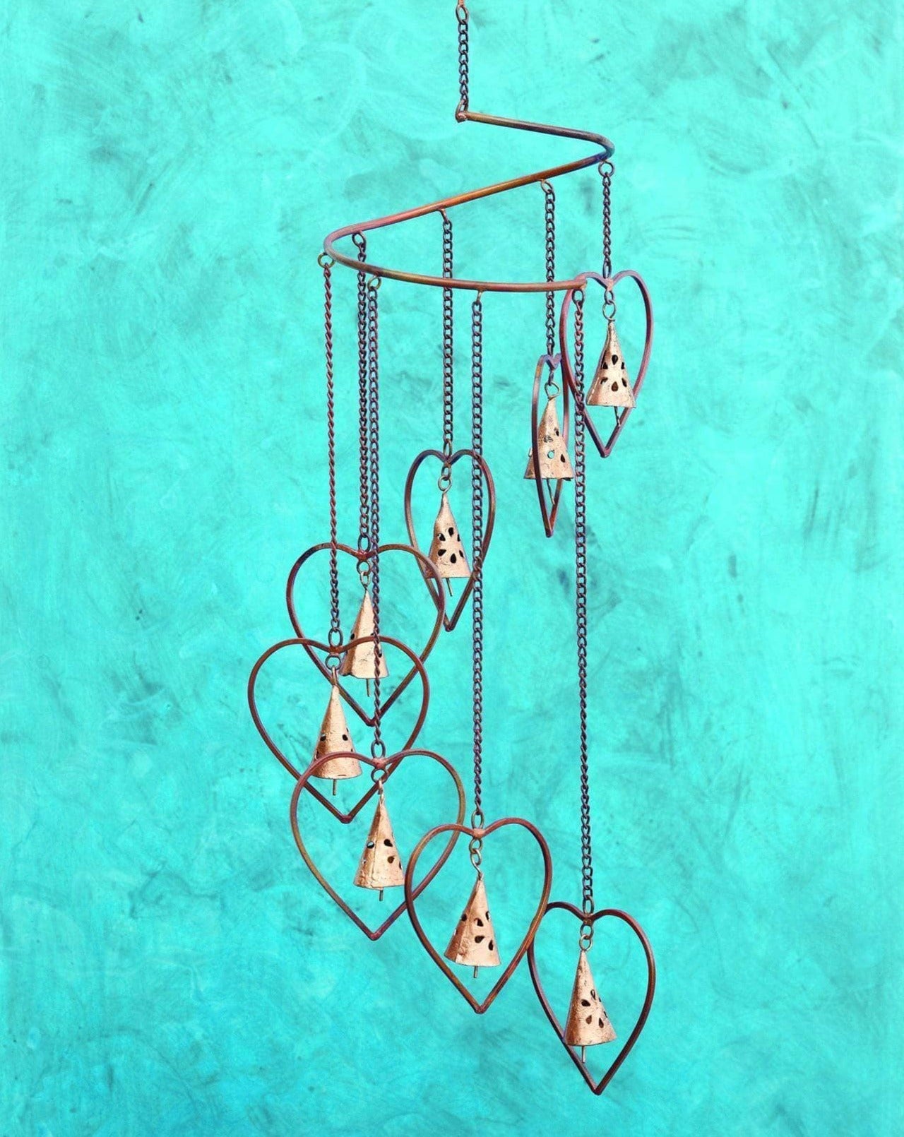 Happy Gardens - Hearts with Bells Hanging Mobile