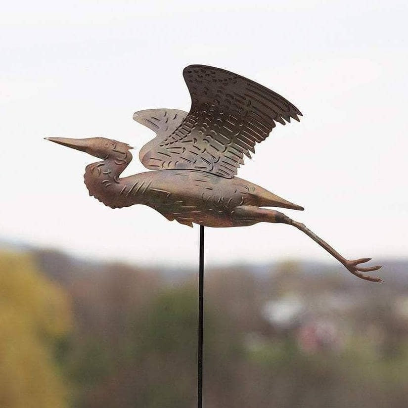 Happy Gardens - Heron Copper Garden Stake