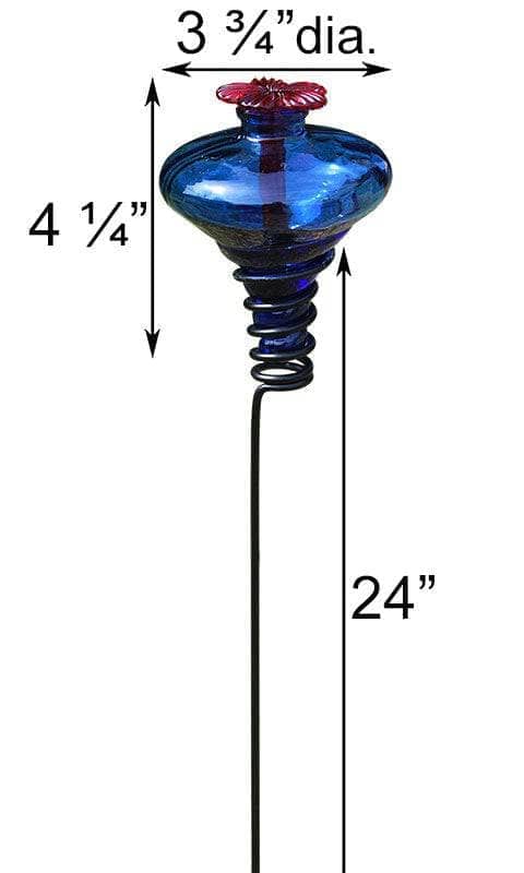 Hummingbird Feeder with Stake, Blue