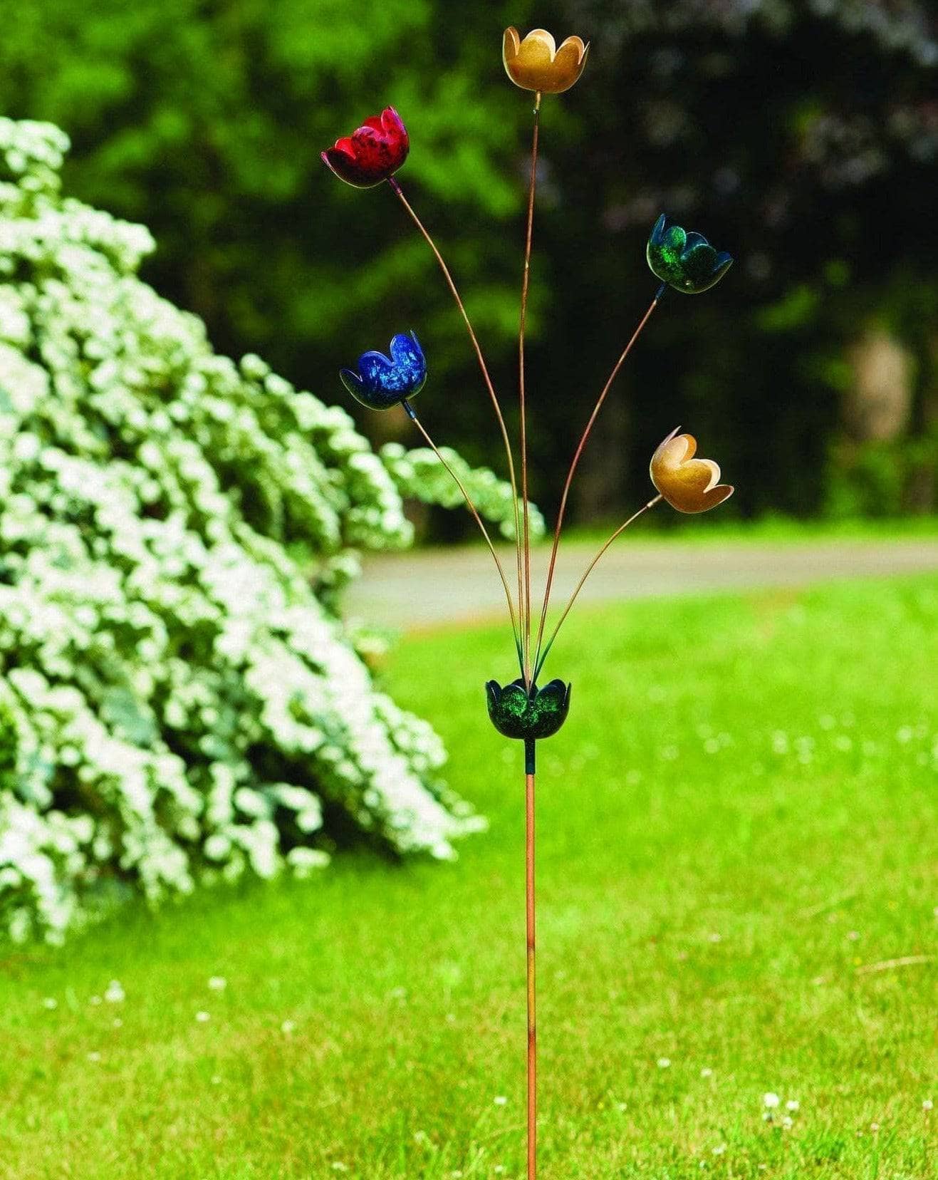 Happy Gardens - Multicolor Lily Cup Chimes Garden Stake