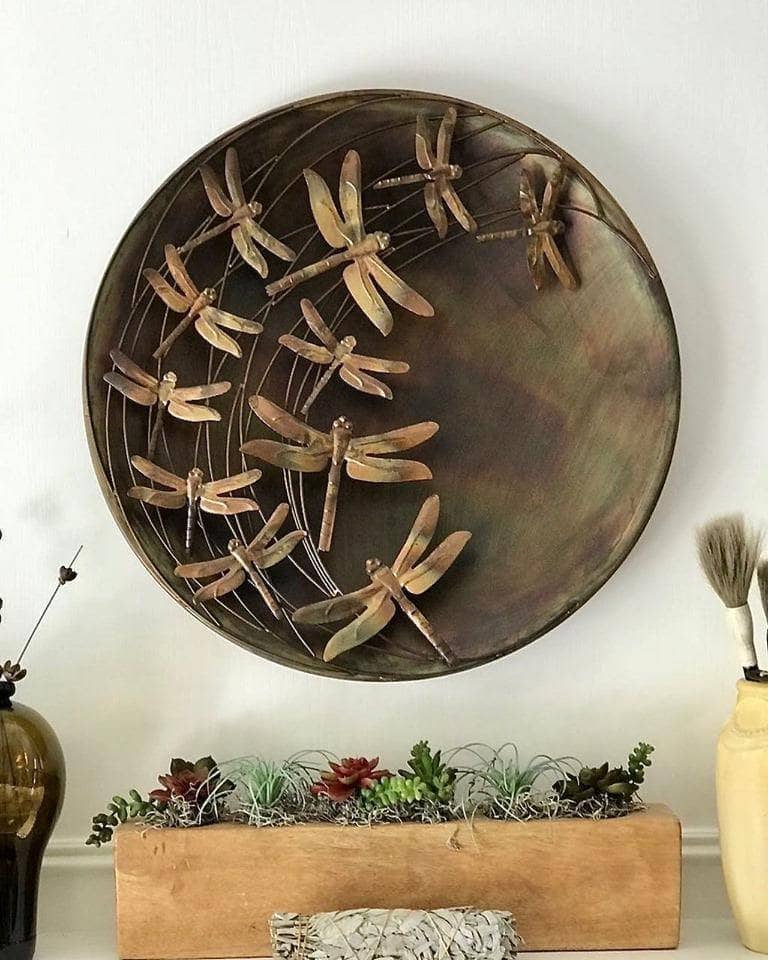 Happy Gardens - Raised Dragonflies Wall Decor Disc