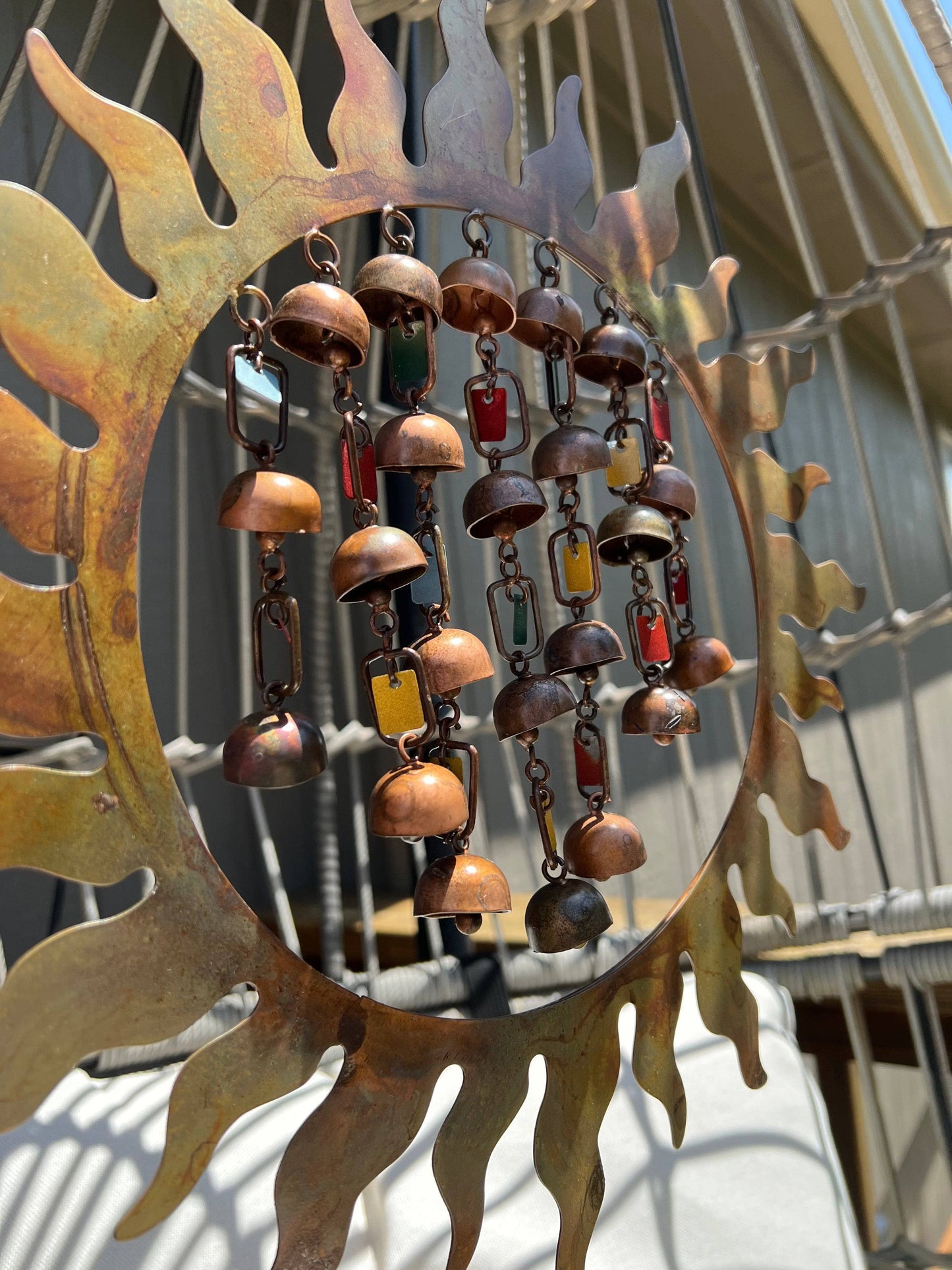 Happy Gardens - Sun w/Dangles Wind Chime