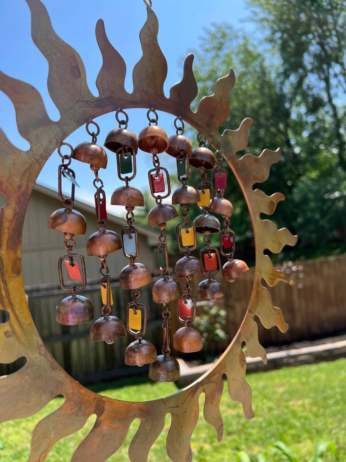Happy Gardens - Sun w/Dangles Wind Chime