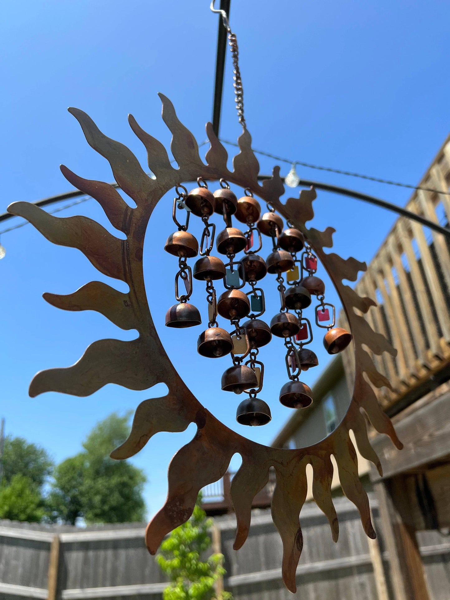 Happy Gardens - Sun w/Dangles Wind Chime