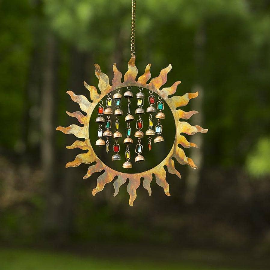 Happy Gardens - Sun w/Dangles Wind Chime