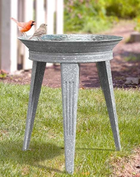 Vintage Metal Bird Bath and Stand - Happy Gardens