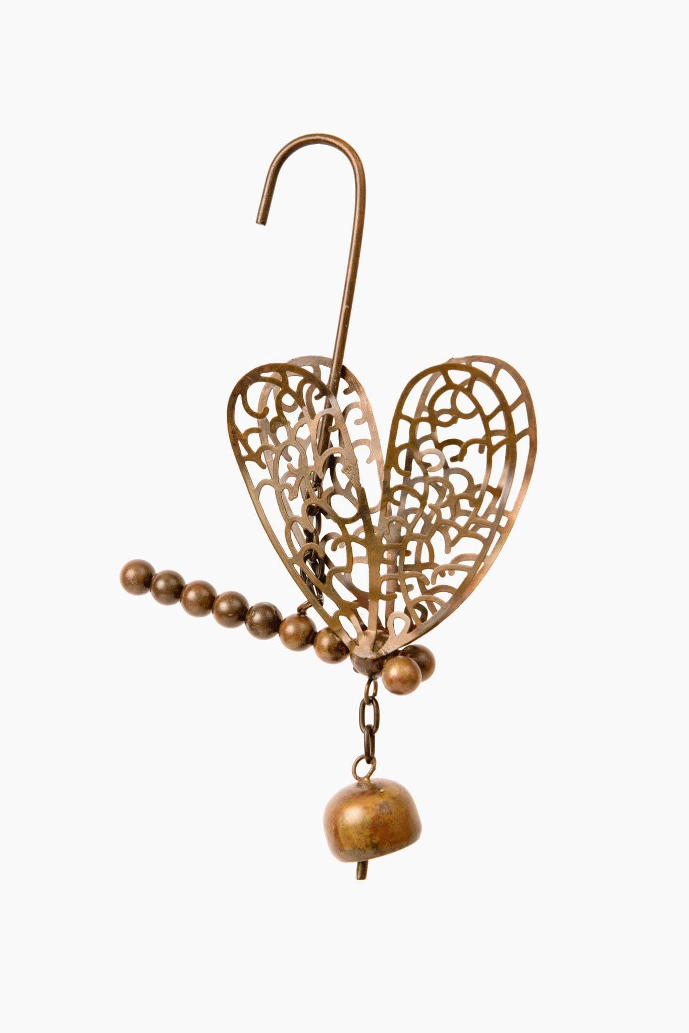 Hanging Dragonfly with Bell Ornament - Happy Gardens