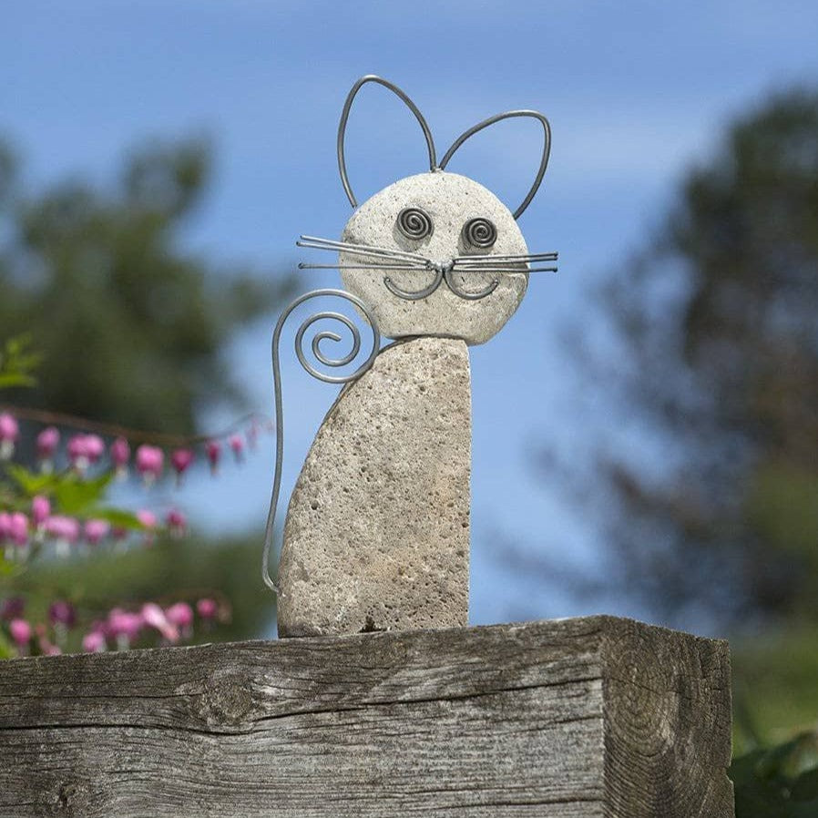 Happy Gardens - Whiskered Cat Garden Statue