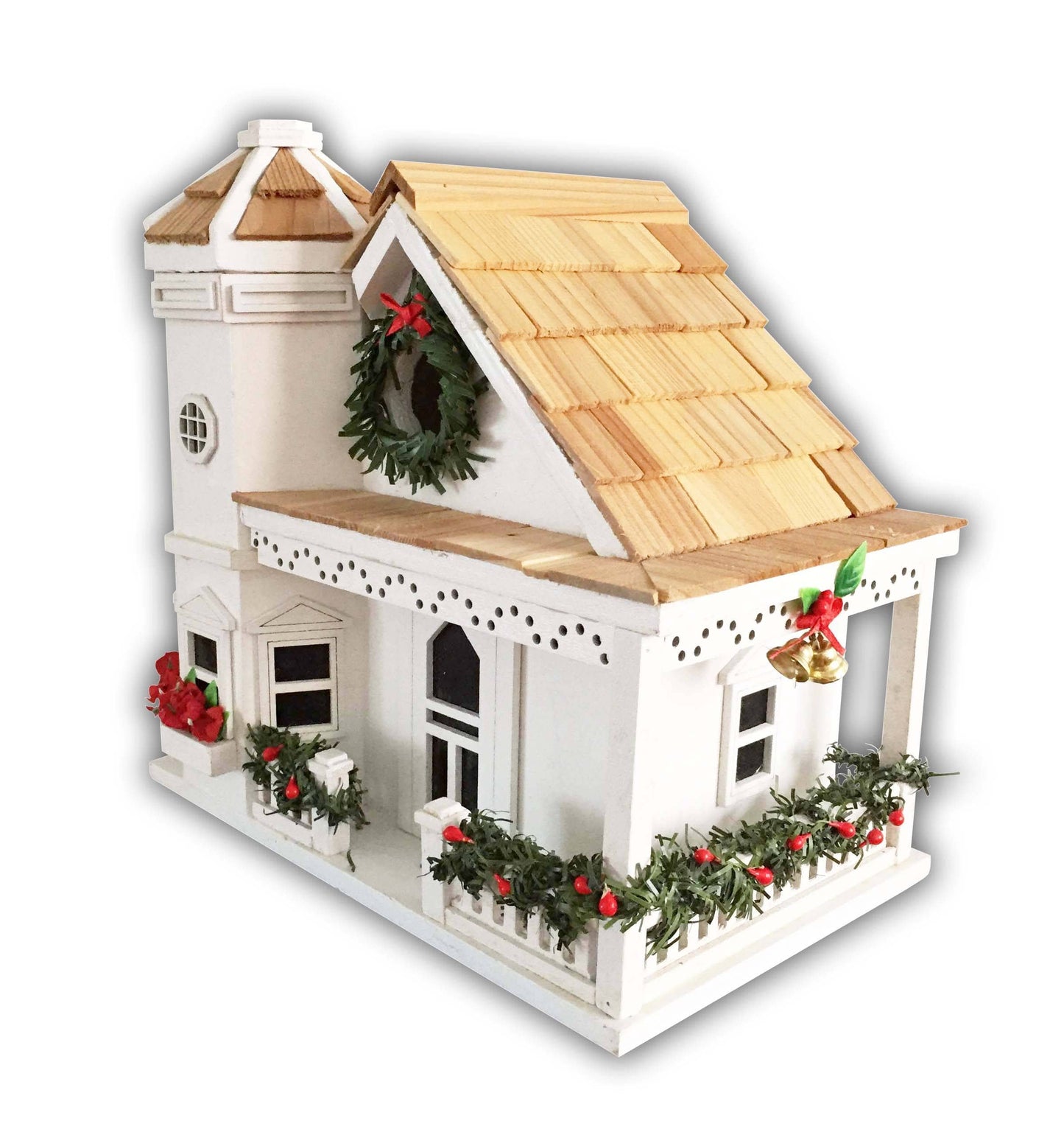 Yuletide Cottage Birdhouse - White