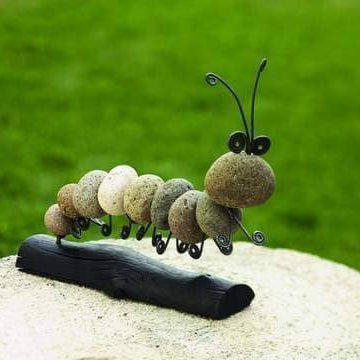 stone caterpillar ornament