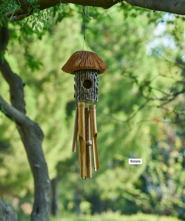 stringing a wind chime