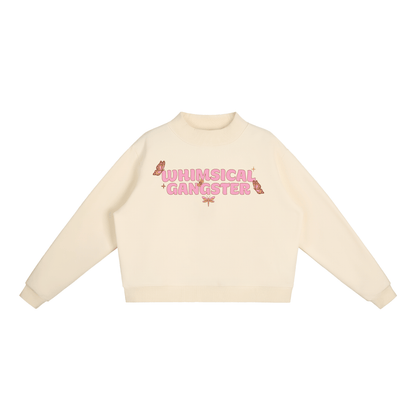 Whimsical Gangster Essential Fleece Mock-Neck Crew Sweatshirt