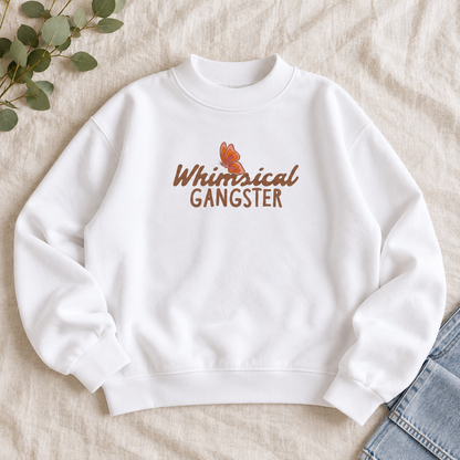 Whimsical Gangster Essential Fleece Mock-Neck Crew Sweatshirt