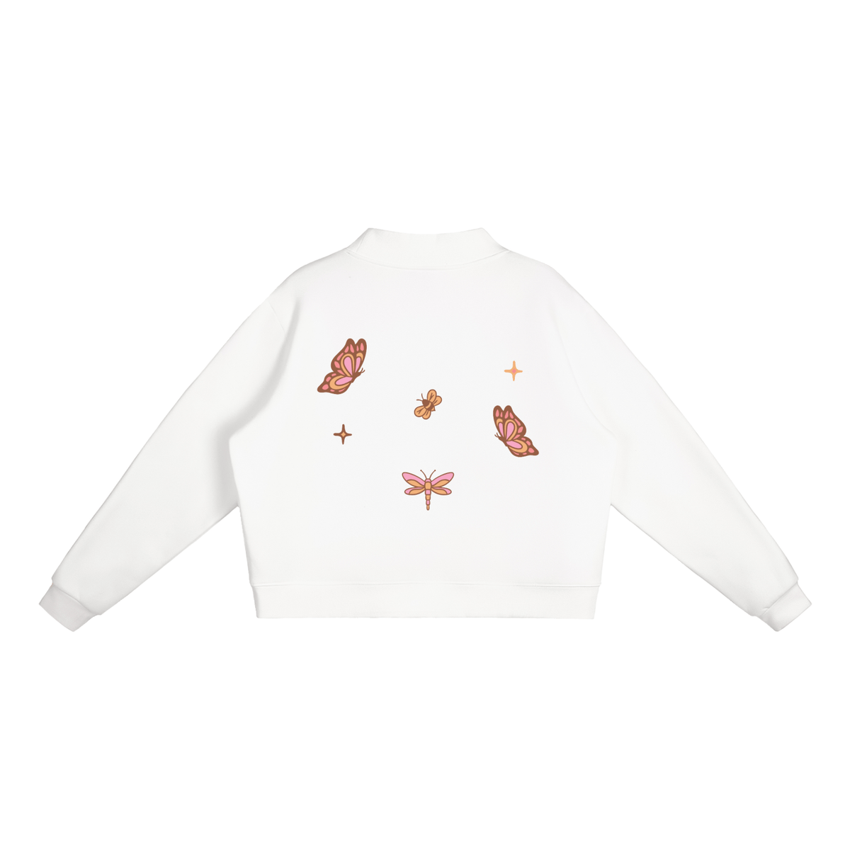 Whimsical Gangster Essential Fleece Mock-Neck Crew Sweatshirt