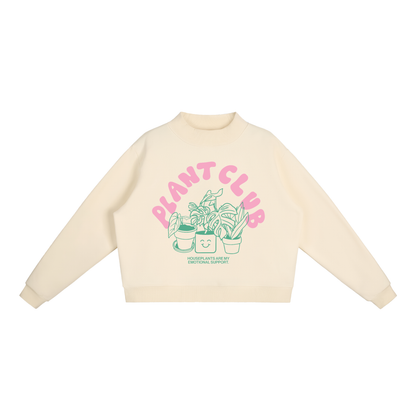 Plant Club - Essential Fleece Mock-Neck Crew Sweatshirt