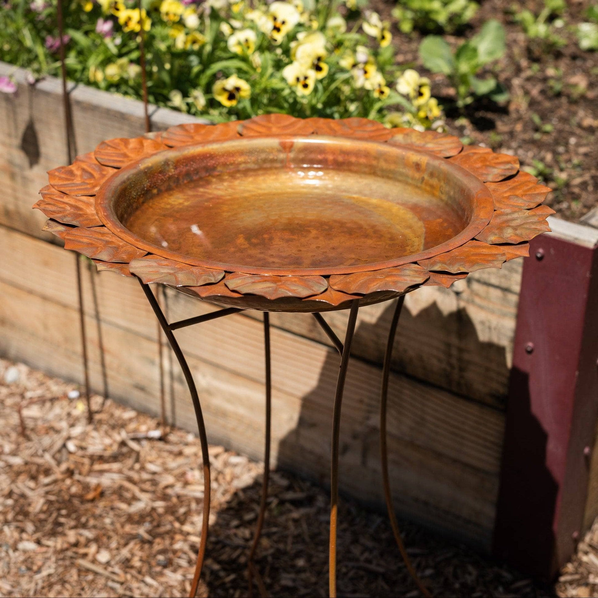 Flamed Leaf Bird Bath-Bird Baths-Happy Gardens