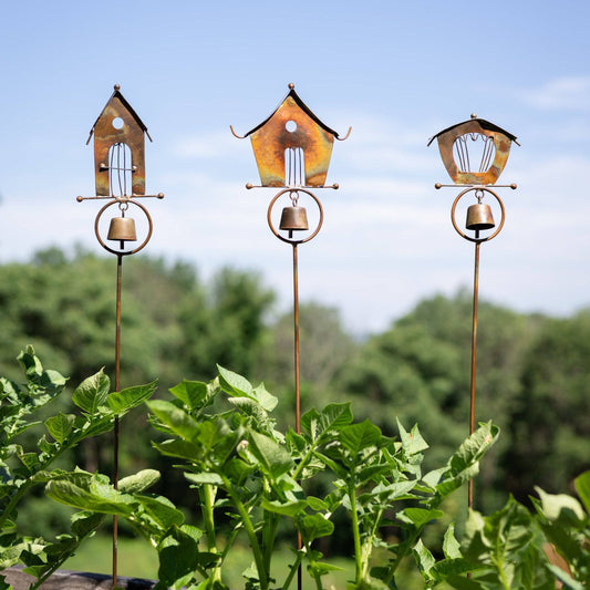 Happy Gardens - Bird Houses Garden Decor Stakes