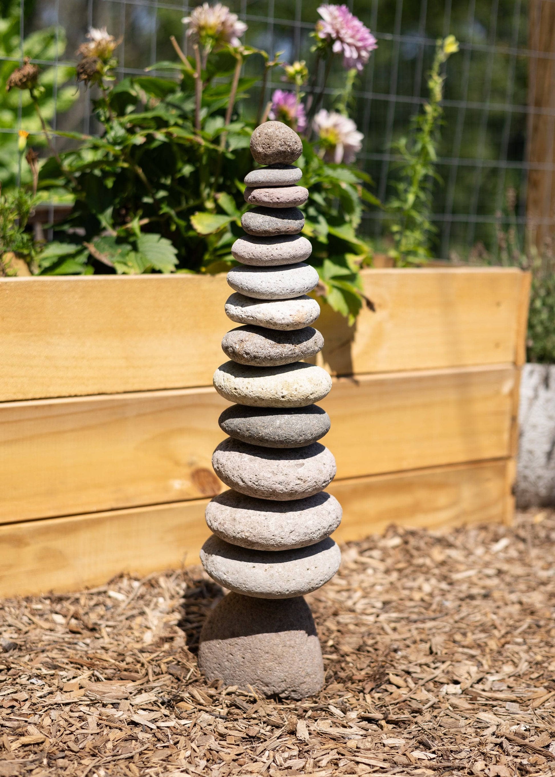 Stacked Stone Cairn - Happy Gardens