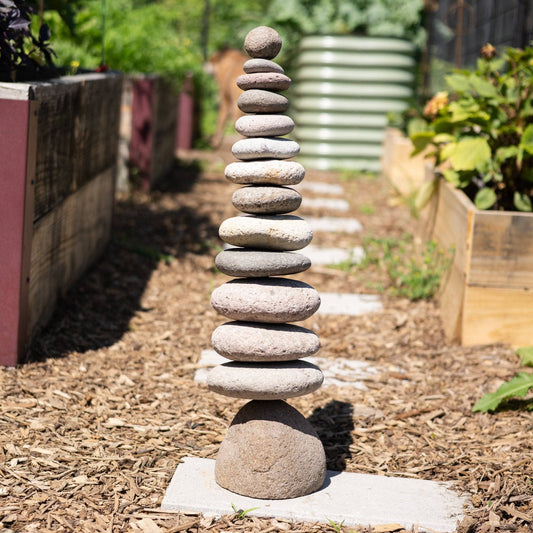 Stacked Stone Cairn - Happy Gardens