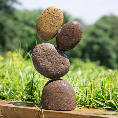 13” Flat Stone Cairn - Happy Gardens