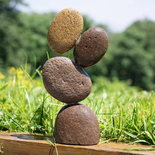 13” Flat Stone Cairn - Happy Gardens