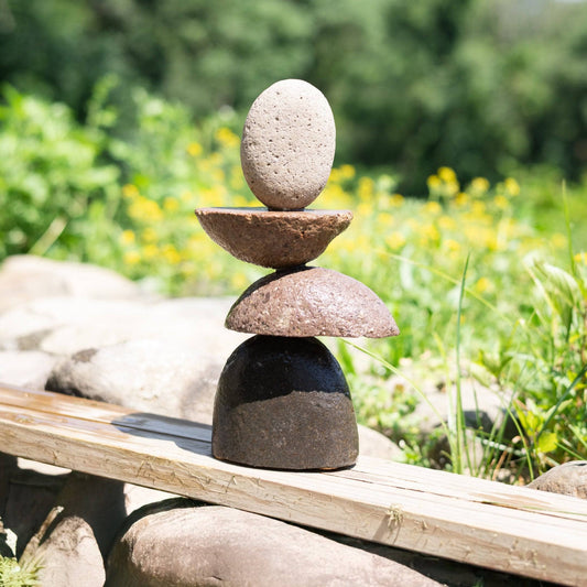 9" Stylized Stone Cairn - Happy Gardens
