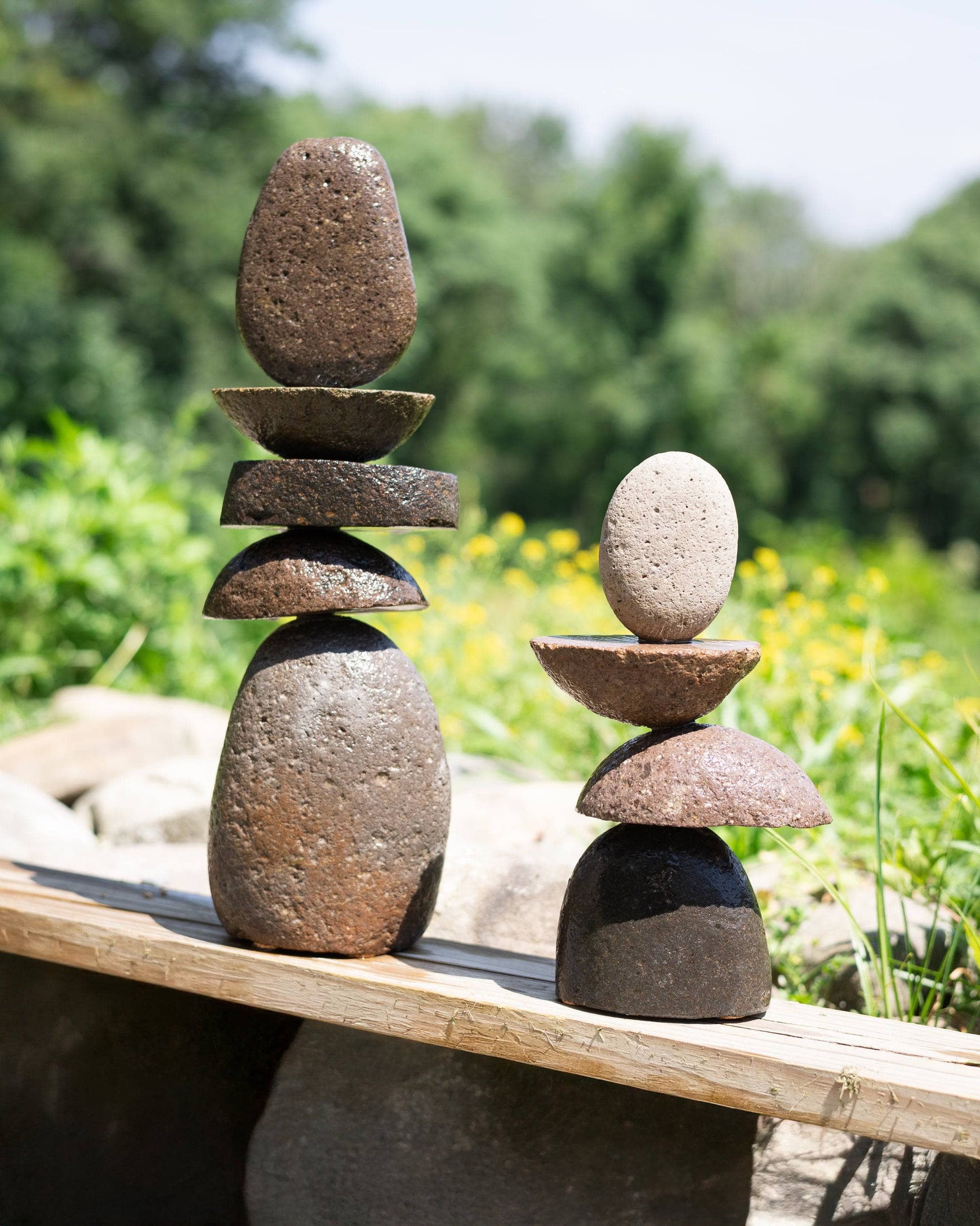 9" Stylized Stone Cairn - Happy Gardens