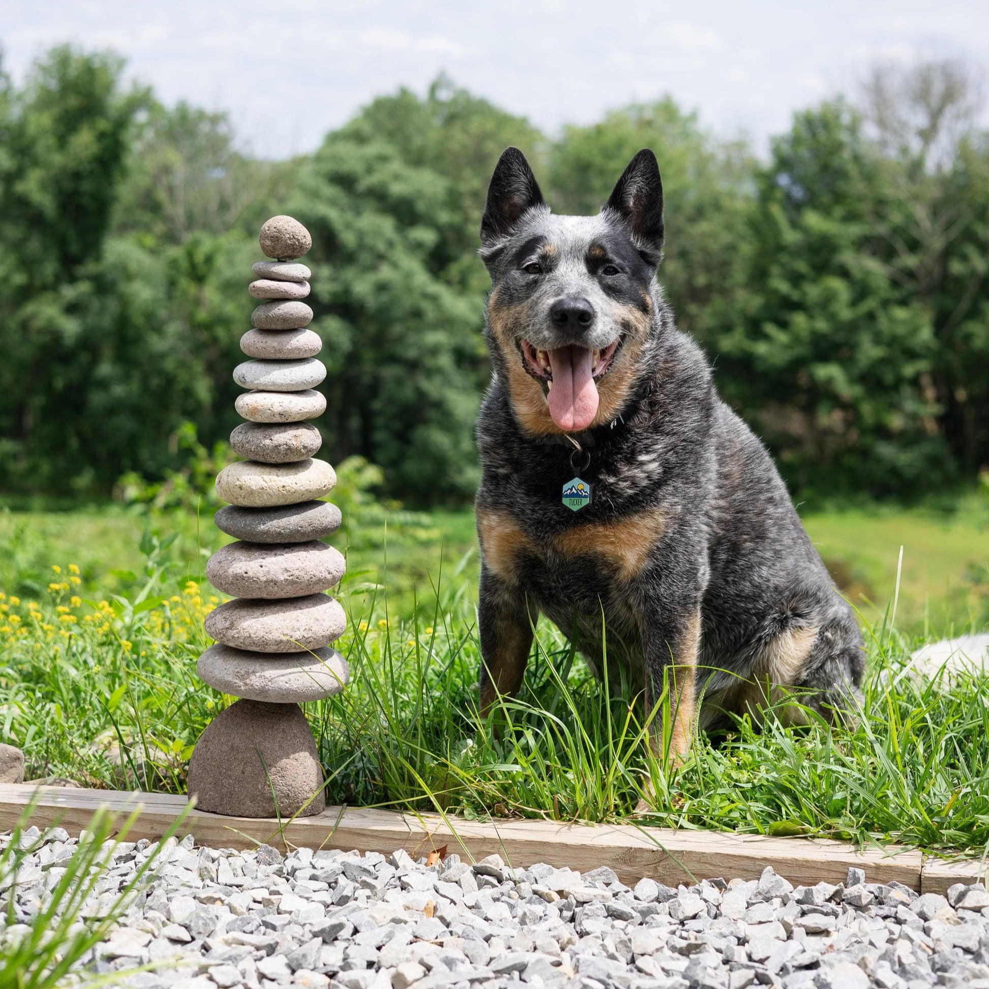 Stacked Stone Cairn - Happy Gardens