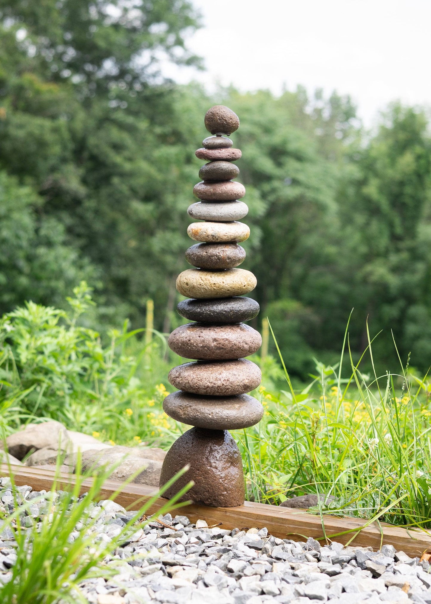 Stacked Stone Cairn - Happy Gardens