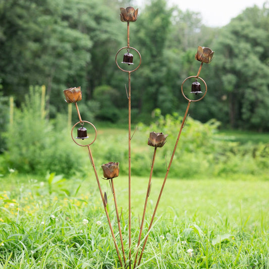Happy Gardens - Flamed Roses Garden Stake