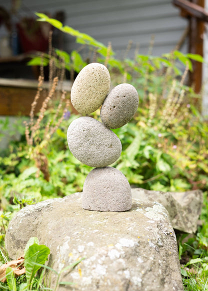 13” Flat Stone Cairn - Happy Gardens