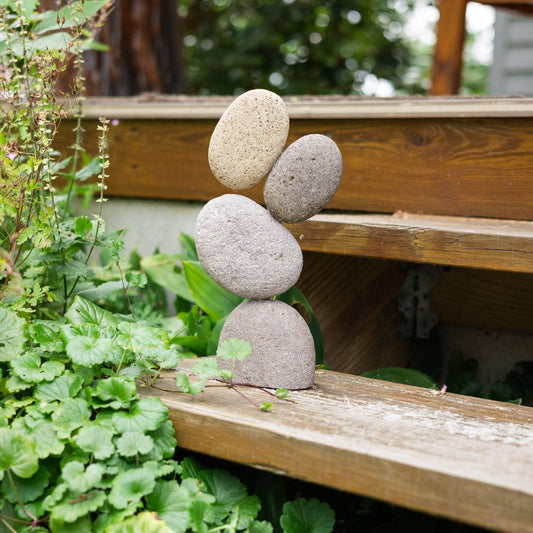 13” Flat Stone Cairn - Happy Gardens