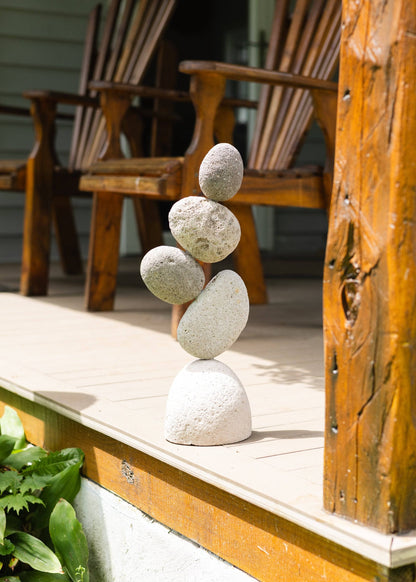 19” Flat Stone Cairn - Happy Gardens