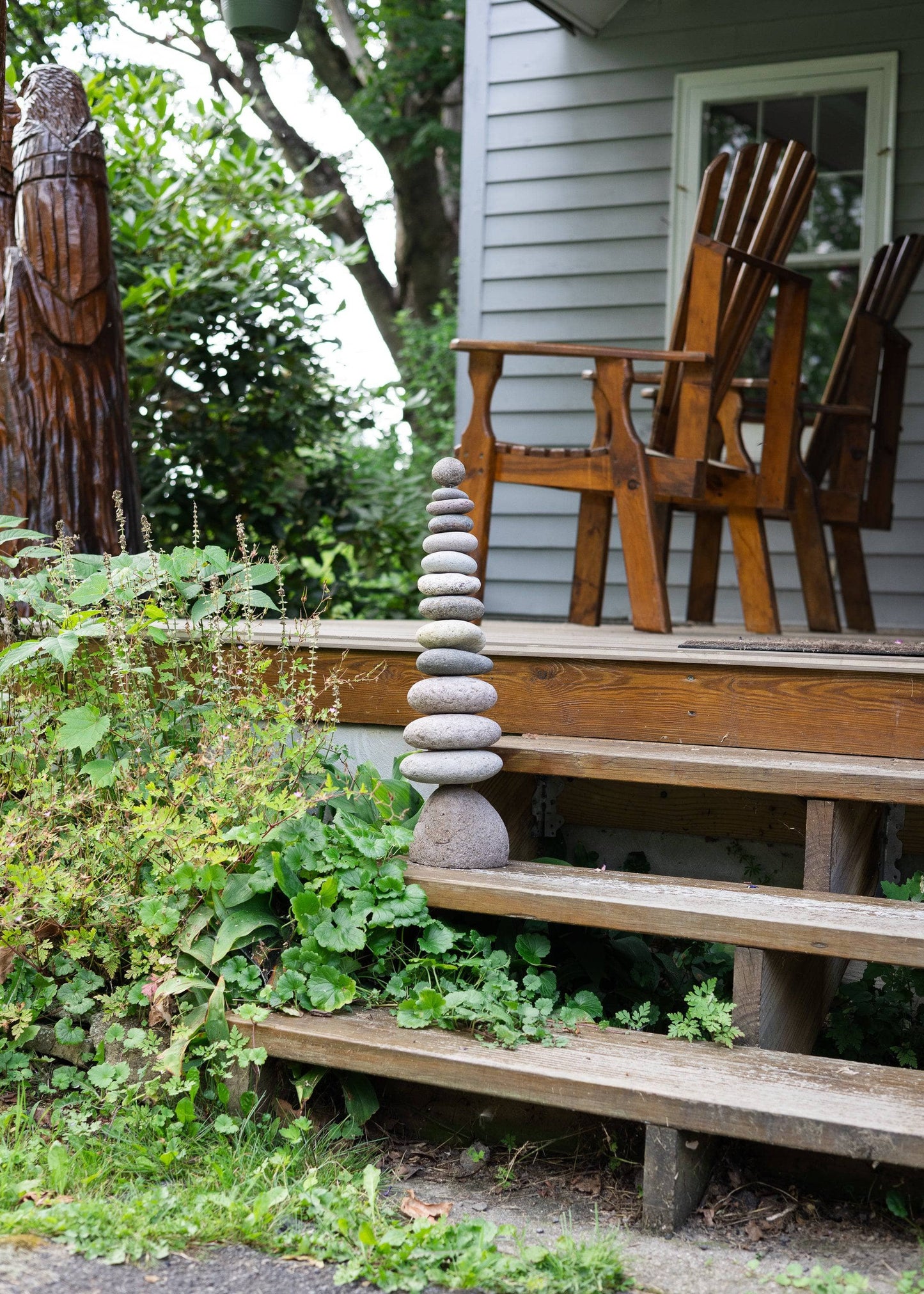 Stacked Stone Cairn - Happy Gardens