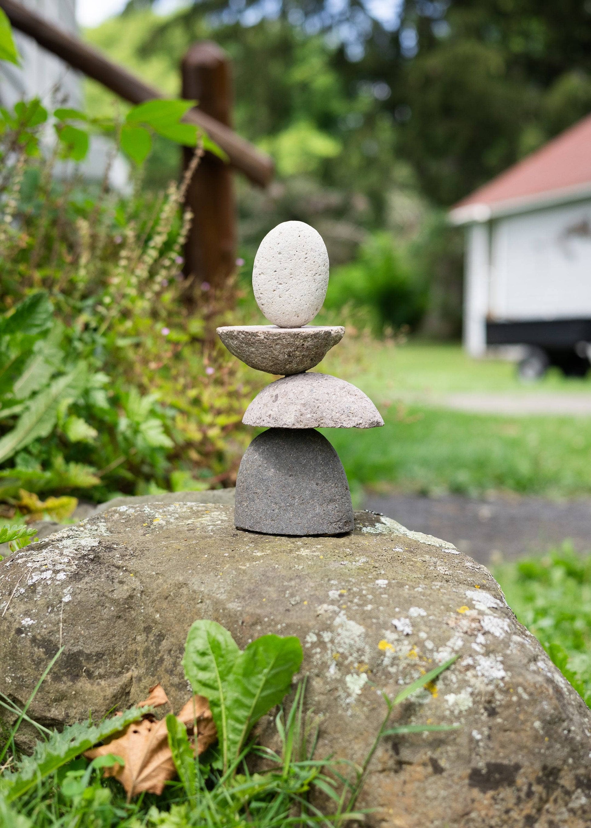 9" Stylized Stone Cairn - Happy Gardens