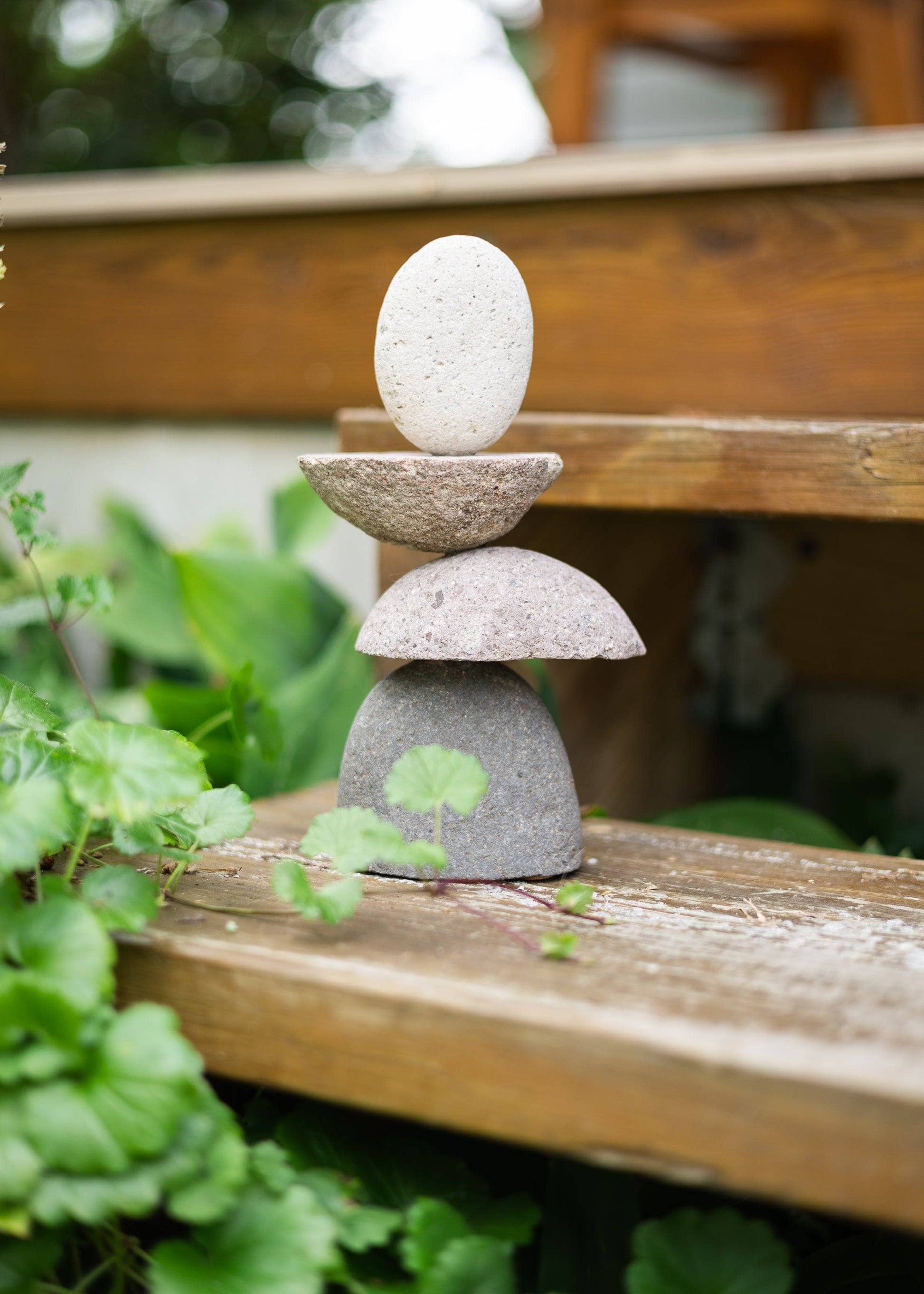 9" Stylized Stone Cairn - Happy Gardens