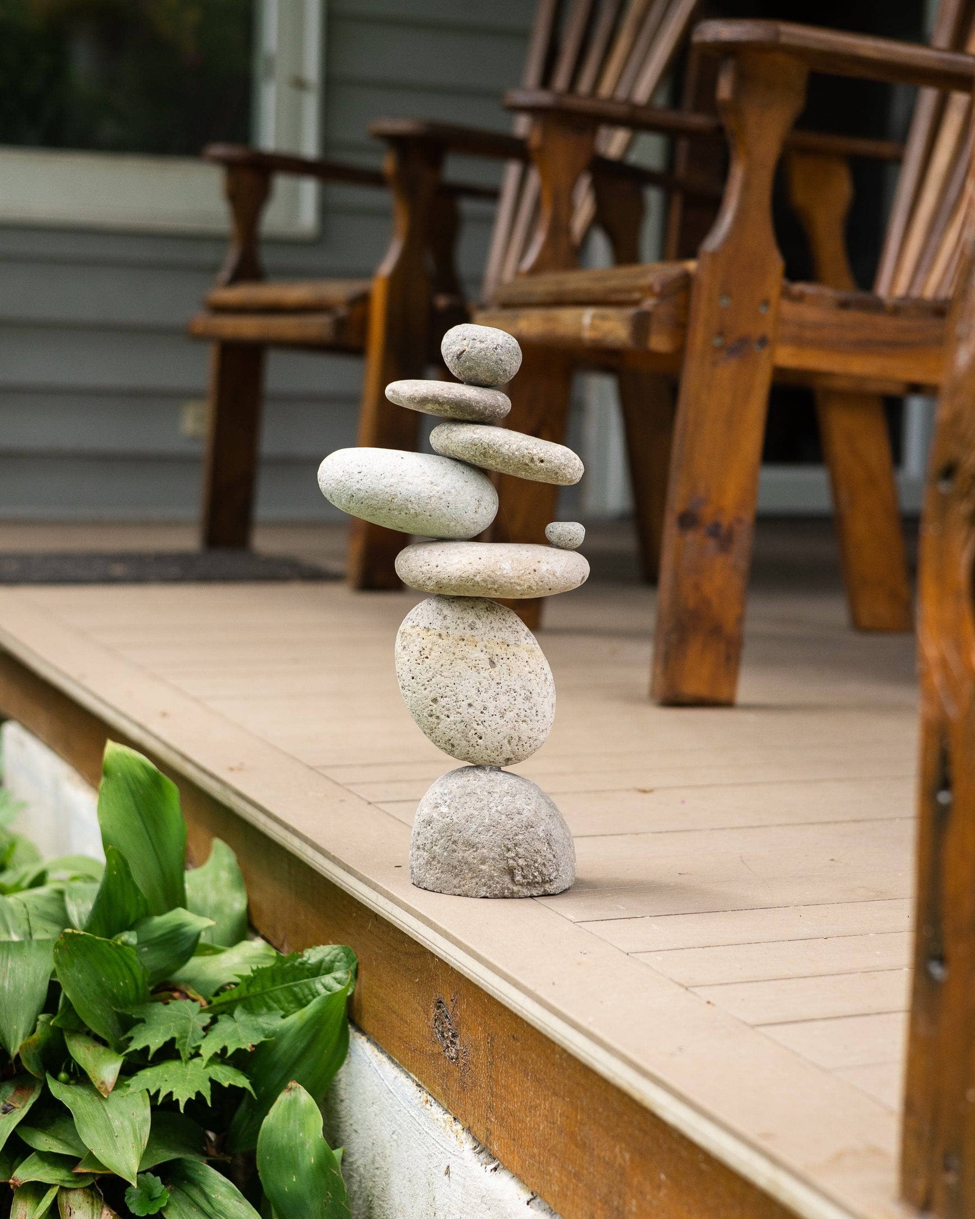 Happy Gardens - 8 Stone Cairn Garden Statue