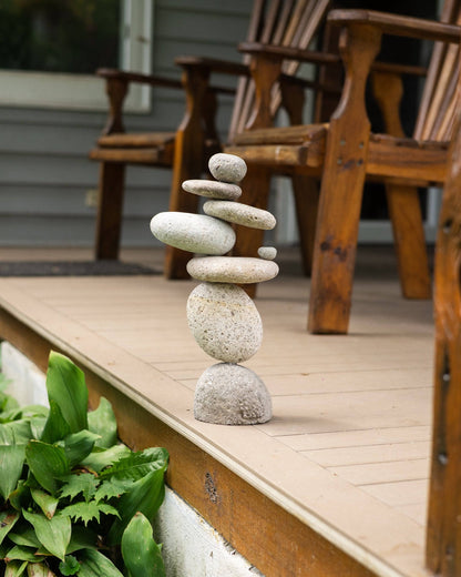 Happy Gardens - 8 Stone Cairn Garden Statue