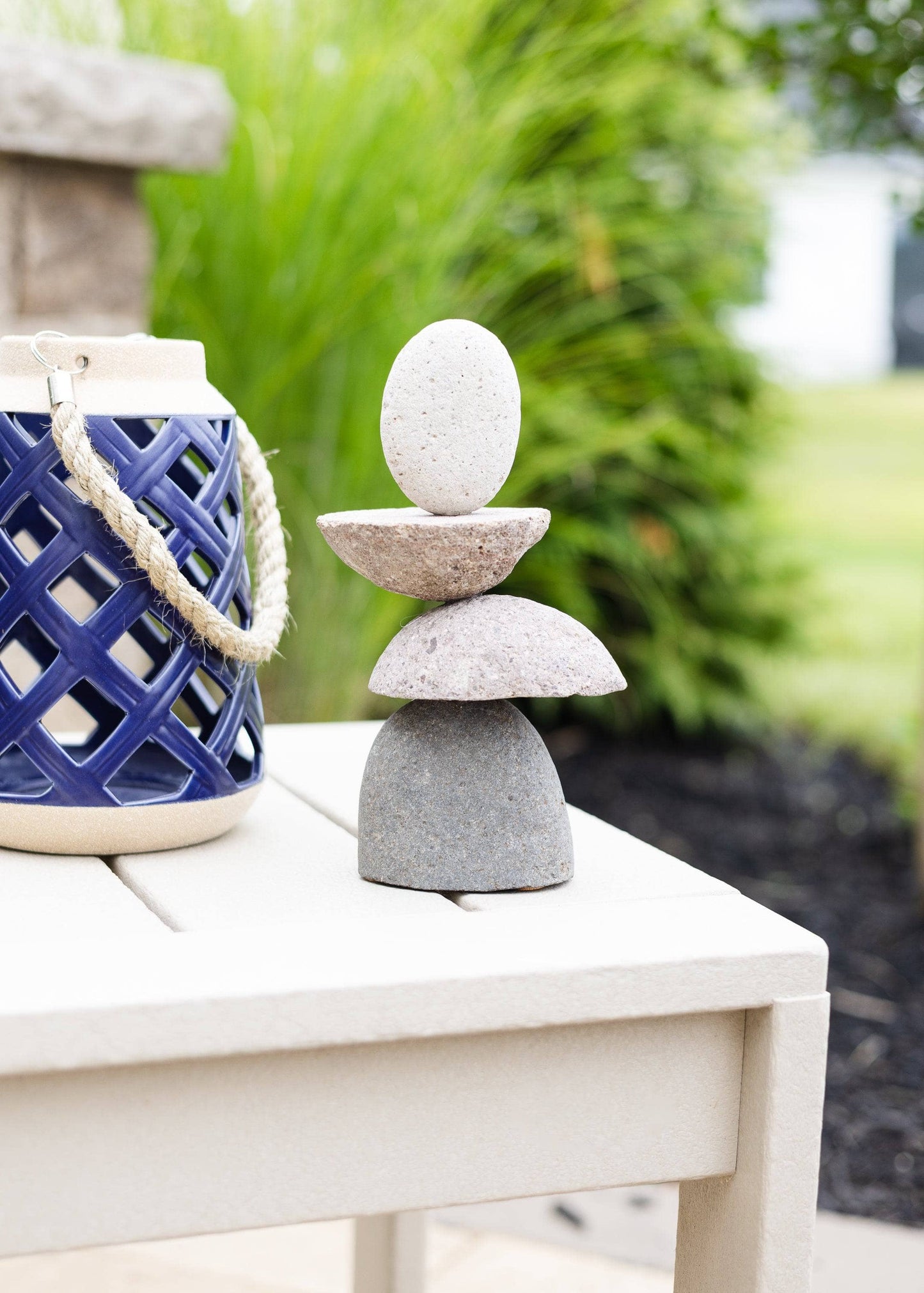 9" Stylized Stone Cairn - Happy Gardens