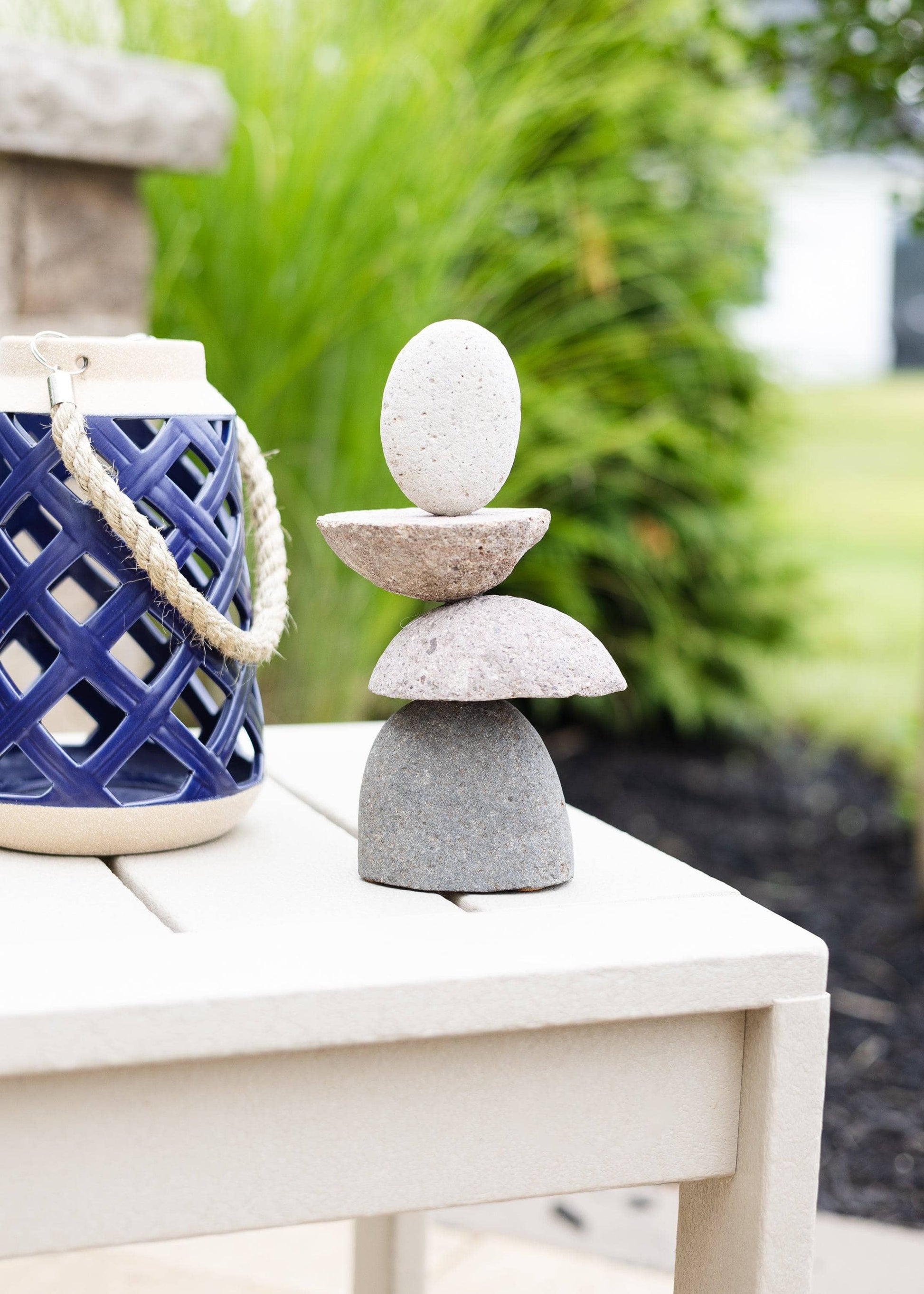 9" Stylized Stone Cairn - Happy Gardens