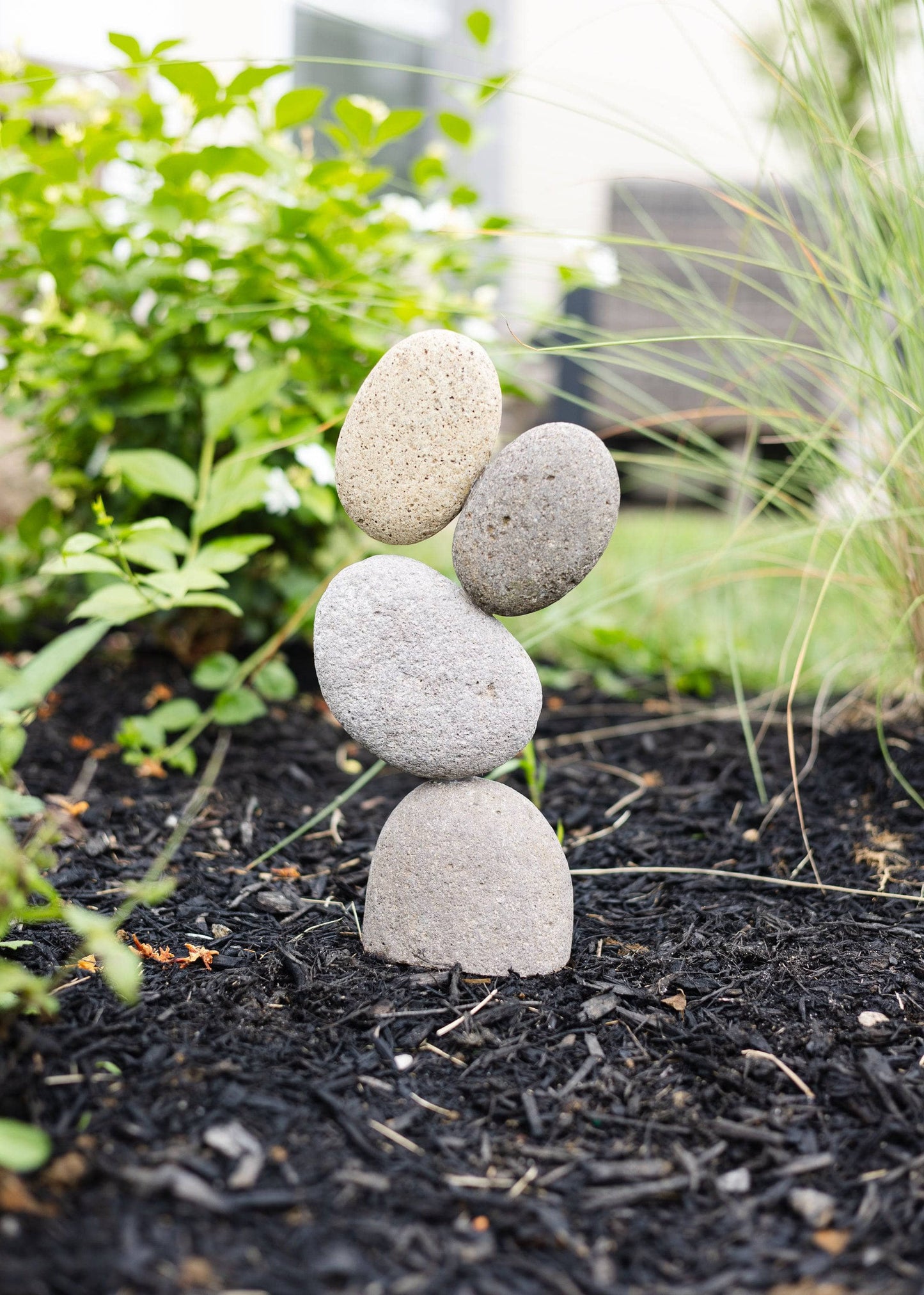 13” Flat Stone Cairn - Happy Gardens