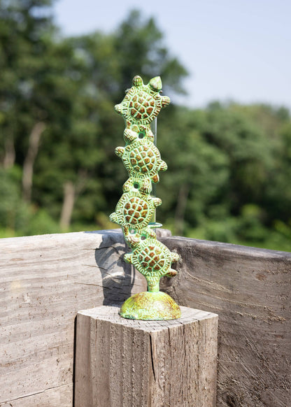 Happy Gardens - Cast Brass Turtle Rain Gauge