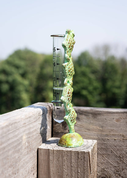 Happy Gardens - Cast Brass Turtle Rain Gauge