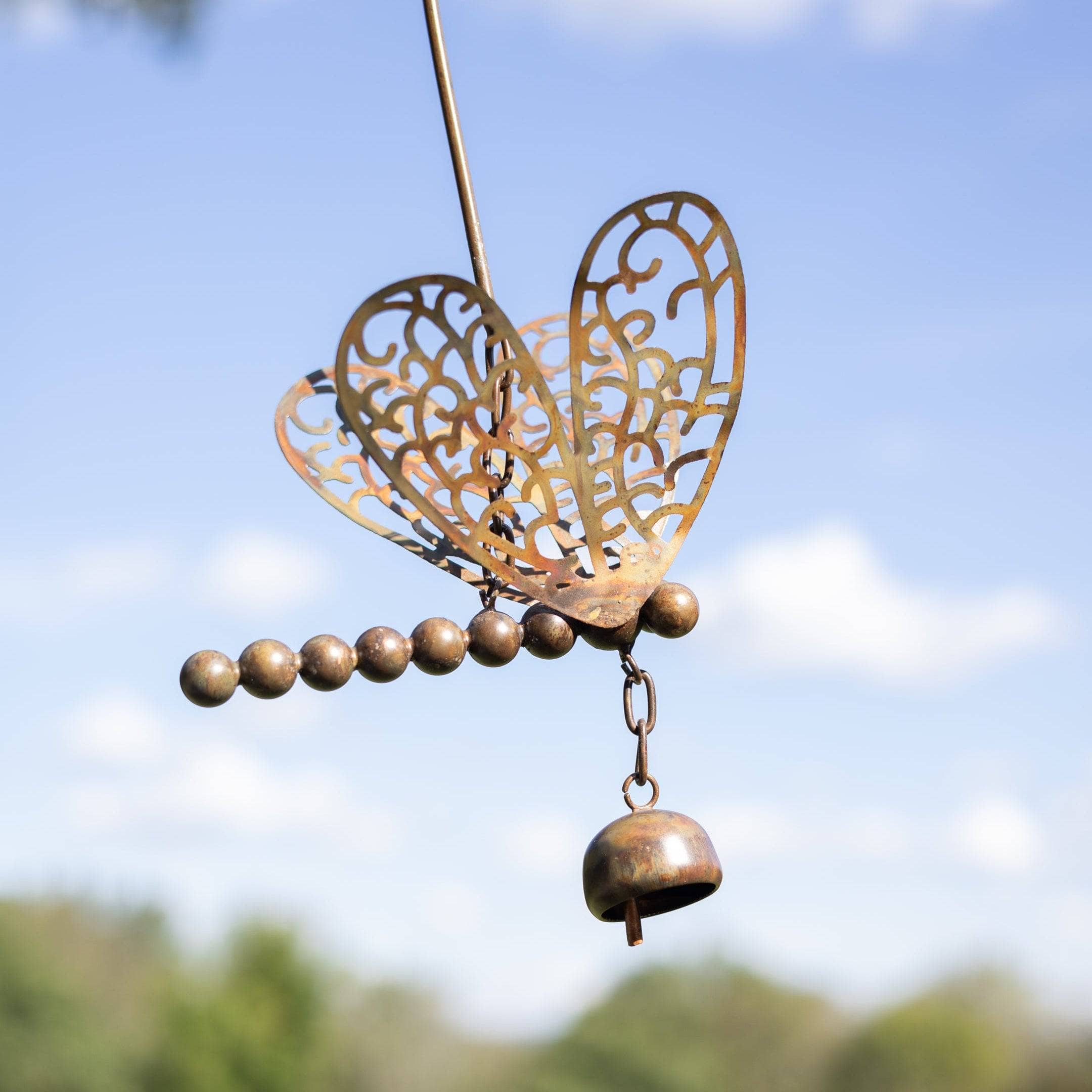 Hanging Dragonfly with Bell Ornament