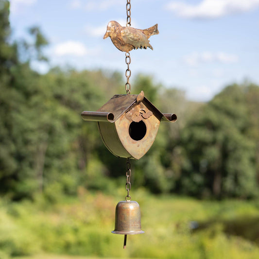 Happy Gardens - Bird, Birdhouse and Bell Hanging Ornament