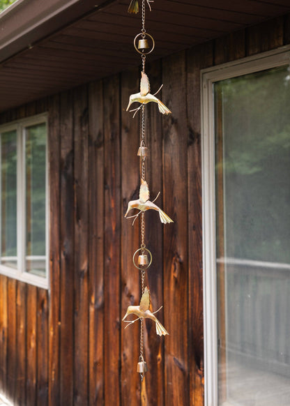 Happy Gardens - Hummingbirds and Bells Rain Chain
