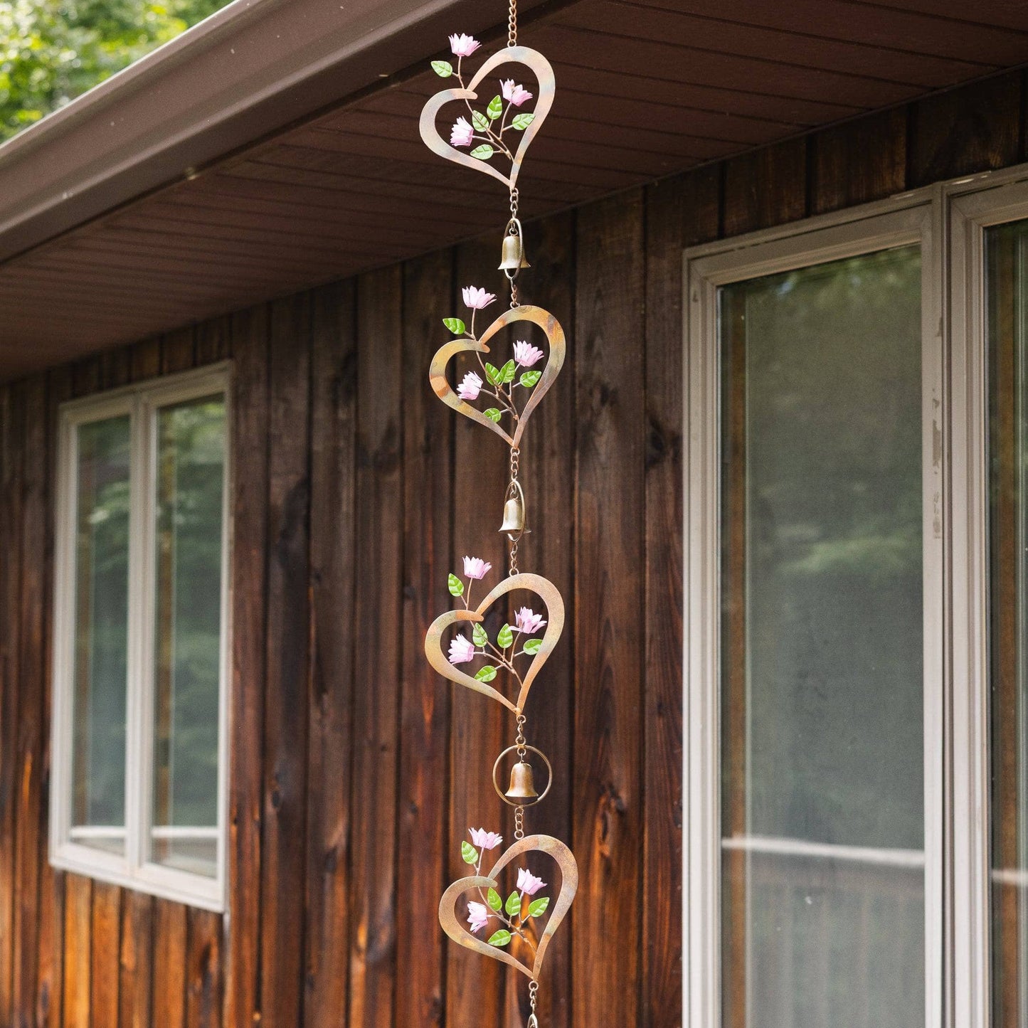 Flowers On Heart Hanging Ornament-Ornaments-Happy Gardens