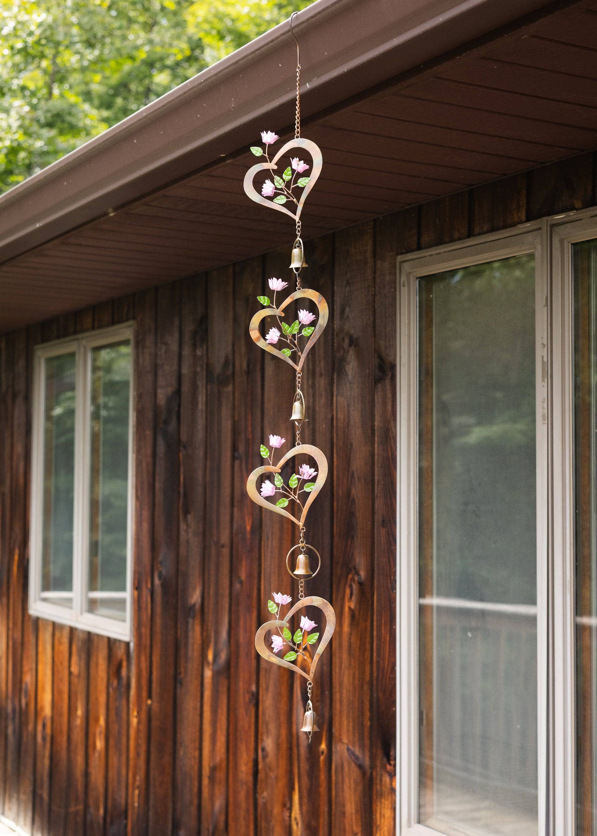 Flowers On Heart Hanging Ornament-Ornaments-Happy Gardens